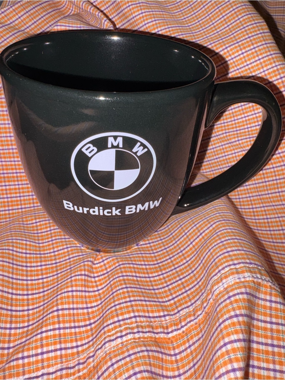 New Bmw Burdick, New York coffee mug black with classic Bmw logo